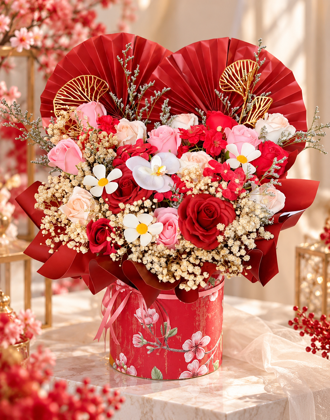 Prosperity Bloom Opening Flower Box 🌸
香皂花 × 永生真花小花搭配|开业花桶
❤️ 红红火火 · 花开富贵 · 生意兴隆