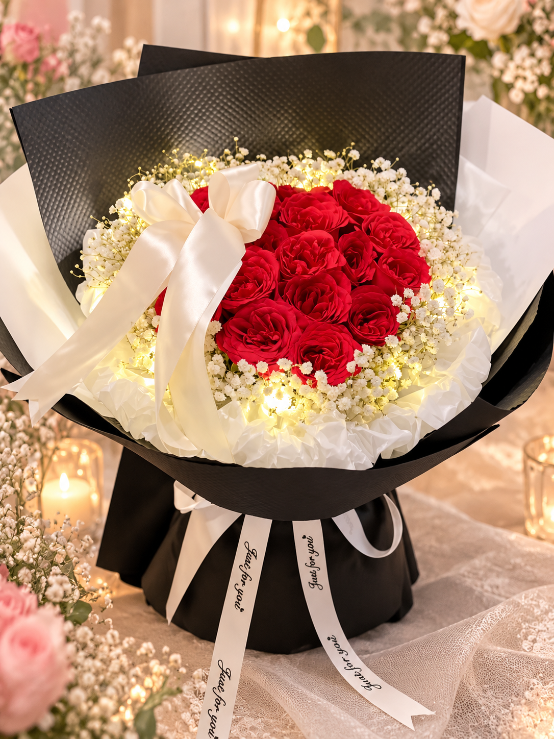 š¹ 19Stalks Fresh Red Rose Bouquet with Baby's Breath ā Eternal Love ā¤ļø
19 Roses, One Promise of Forever Love
