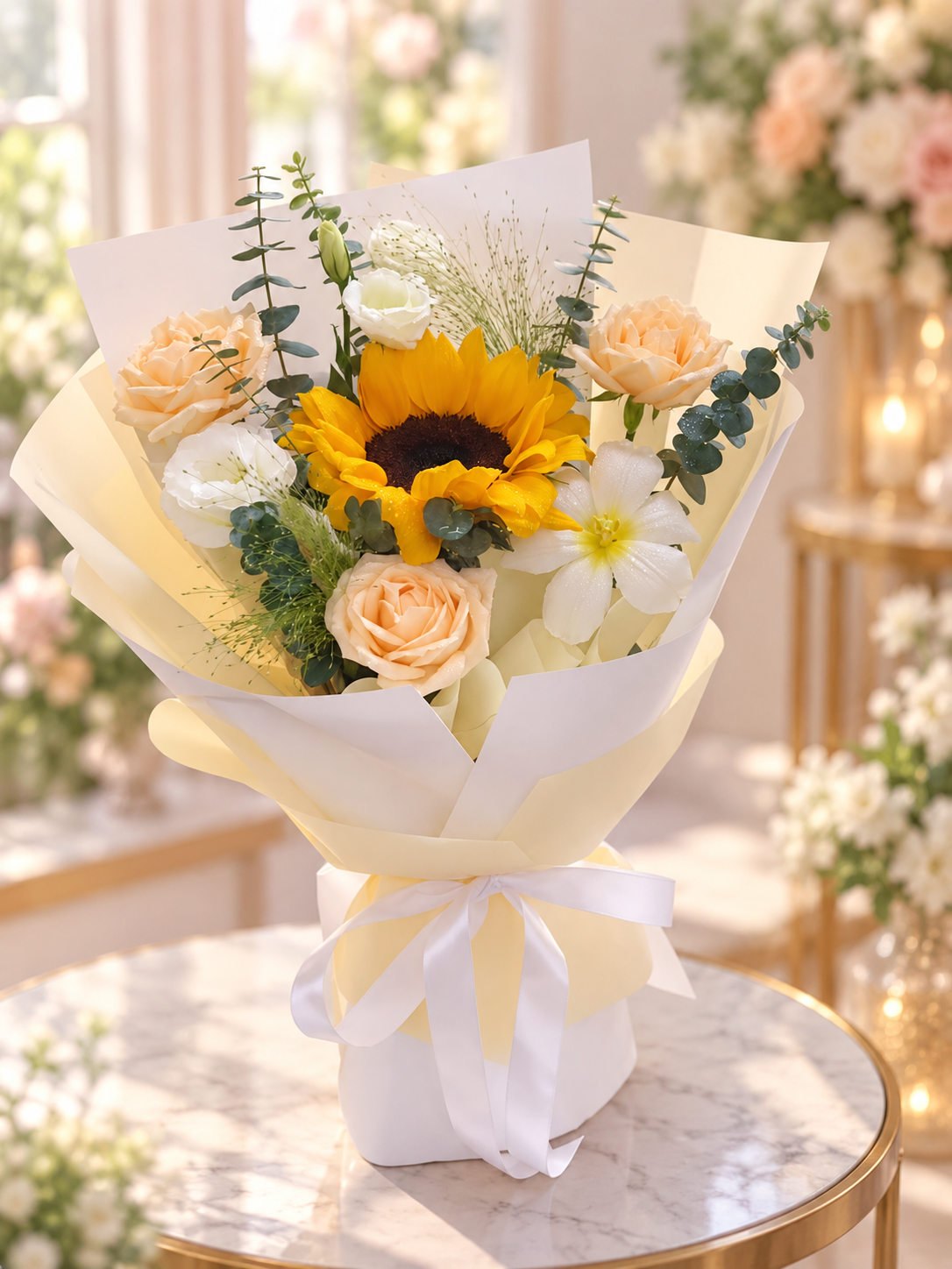 Sunshine & Peach Rose Bouquet š» | Fresh Flower Bouquet