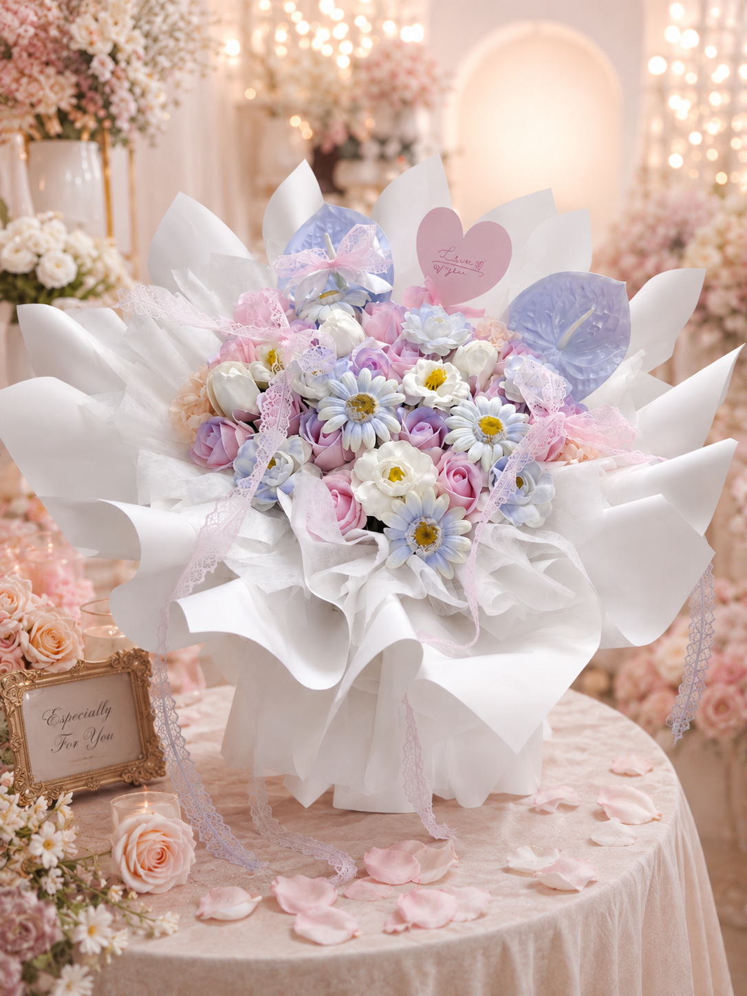 Pastel Dream Soap Flower Bouquet