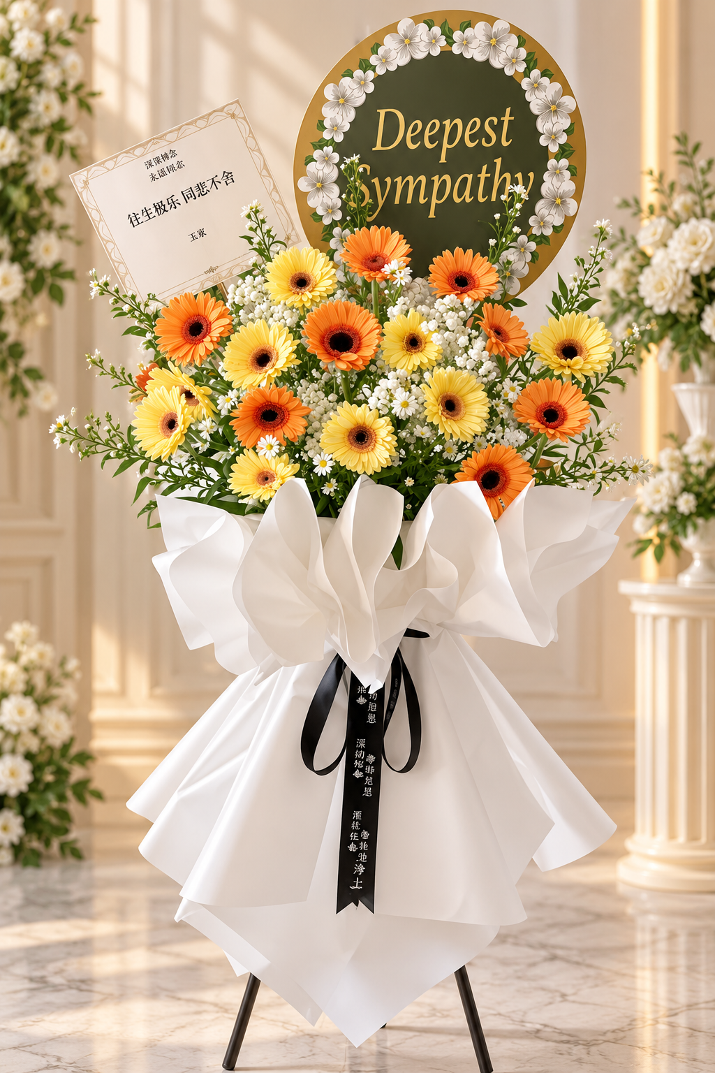 Golden Memories Condolence Flower Stand
A Heartfelt Tribute of Love & Remembrance