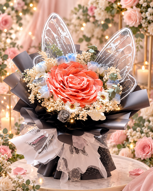 Fairy Wings Money Rose Bouquet – 30 Banknotes | 梦幻仙子翅膀钱玫瑰花束