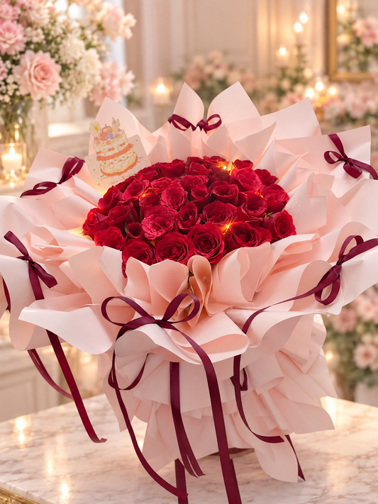 33 Stalks Red Rose Bouquet – Forever Love ❤️🌹(Luxury)
33 Roses, One Eternal Love