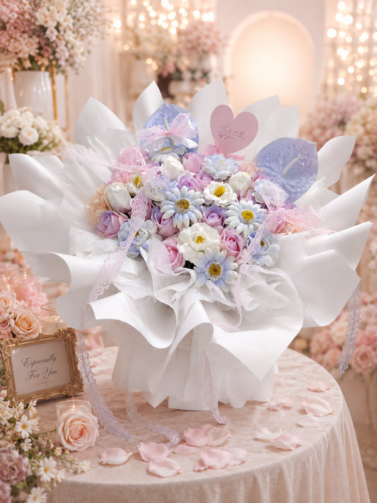Pastel Dream Soap Flower Bouquet