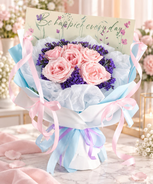 Pink Avalanche Rose Bouquet | 粉雪山鲜花花束